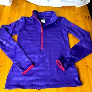 Nike Dri-Fit Purple Women's Half Zip Pullover Running Top Jacket Medium